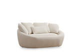 Canapea fixă 2 locuri Midye - Love Seat, Crem