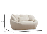 Canapea fixă 2 locuri Midye - Love Seat, Crem