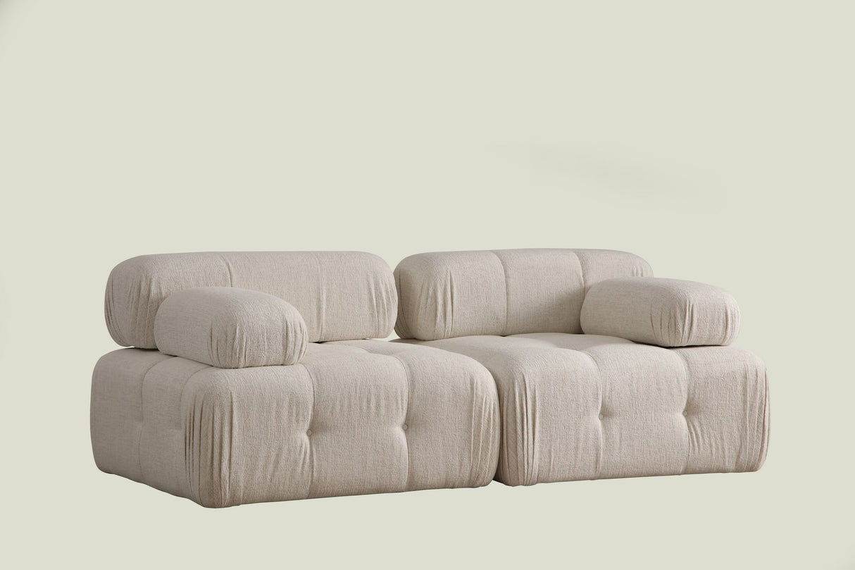Canapea fixă 2 locuri Doblo (L1-1R) Cream Bouclette, Crem