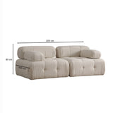 Canapea fixă 2 locuri Doblo (L1-1R) Cream Bouclette, Crem