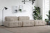 Canapea fixă 3 locuri Doblo (L1-O1-Pouffe) Cream Bouclette, Crem, SKU 560ARE1904, imagine 1