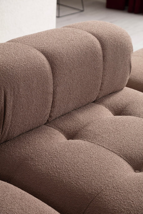 Canapea fixă 3 locuri Doblo (L1-Pouffe-1R) - Cappucino, Cappuccino