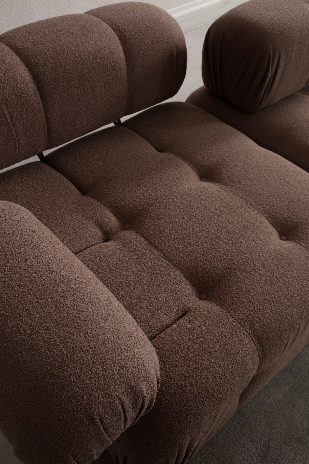 Canapea fixă 3 locuri Doblo (L1-Pouffe-1R) - Cappucino, Cappuccino
