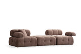 Canapea fixă 3 locuri Doblo (L1-Pouffe-1R) - Cappucino, Cappuccino