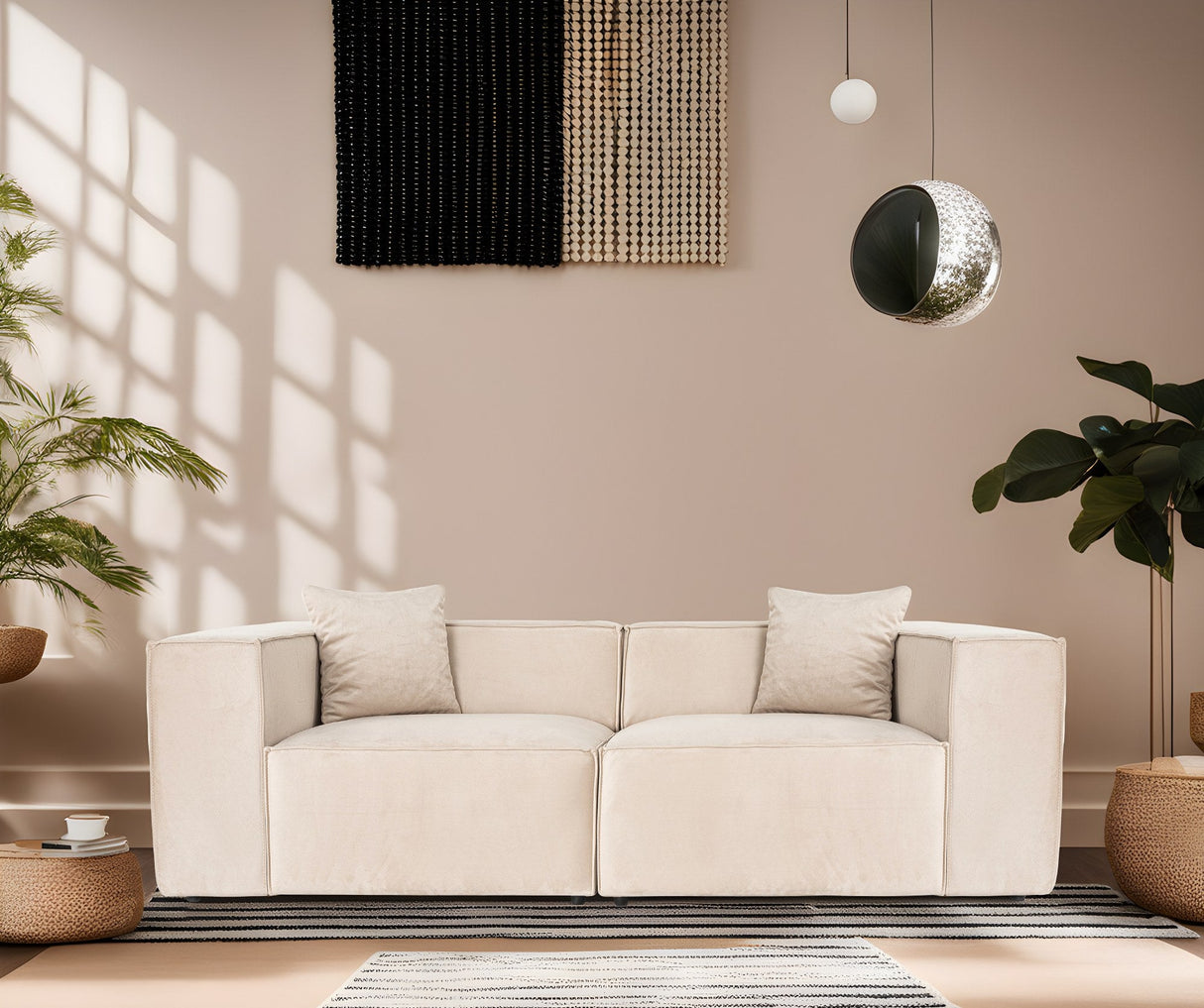Canapea fixă Lora, Diverse culori, Diverse configurații, 108x74x65 cm - Crem - 2 locuri | SKU: 560ARE1937 | Canapea fixă Lora, 108x74x65 cm, varianta Crem - 2 locuri, produs pentru amenajarea locuinței, disponibil online în România la CasaMob