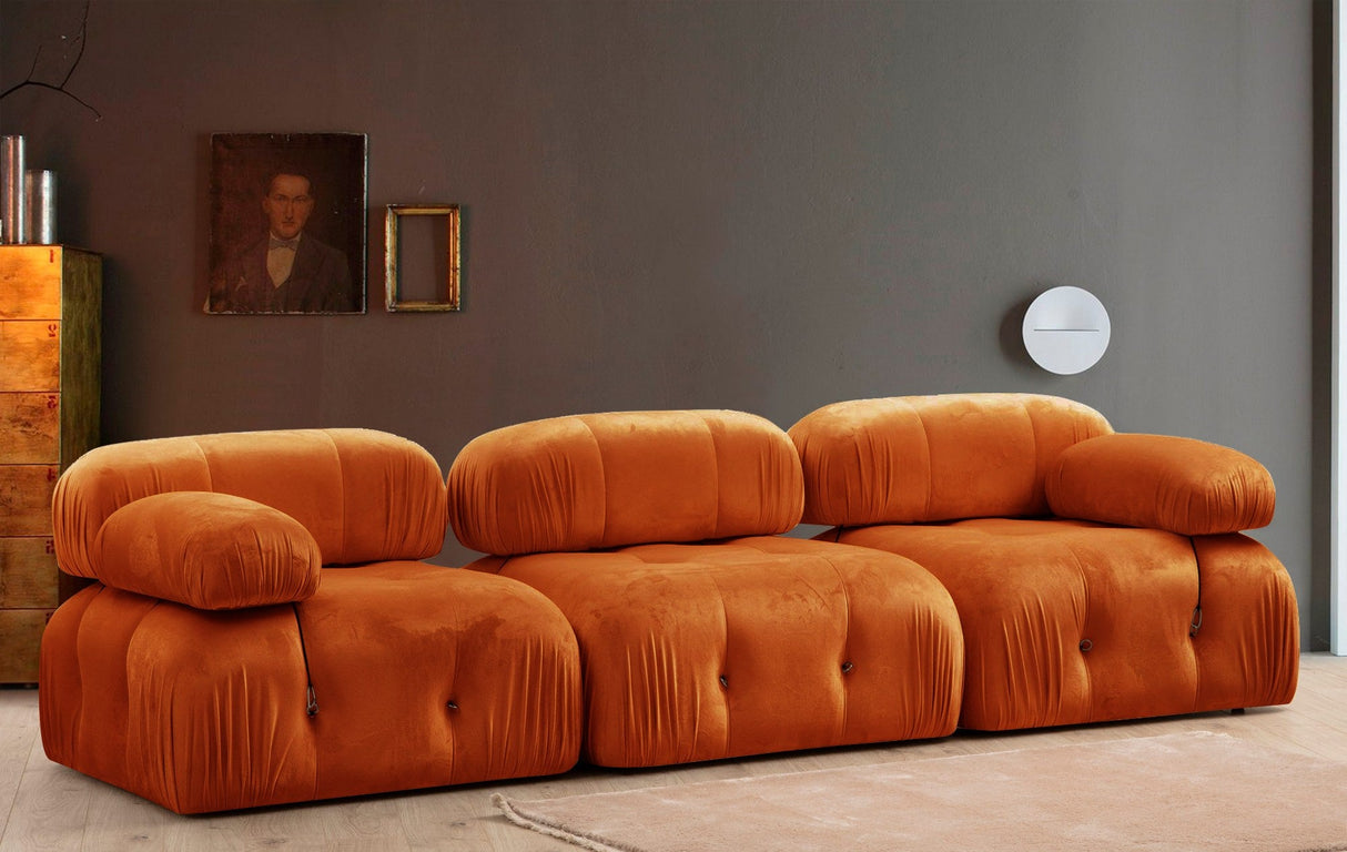 Canapea fixă 3 locuri Bubble (L1-O1-1R), Diverse culori, 95x65x75 cm - Portocaliu | SKU: 560ARE2103 | Canapea fixă 3 locuri Bubble (L1-O1-1R), 95x65x75 cm, varianta Portocaliu, produs pentru amenajarea locuinței, disponibil online în România la CasaMob