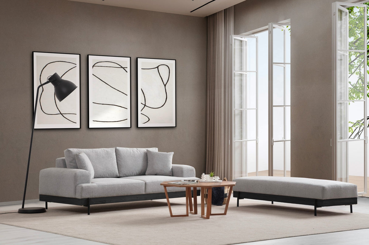 Taburet Eti negru Pouffe, Diverse culori - Gri | SKU: 560ARE2137 | Taburet Eti negru Pouffe, varianta Gri, produs pentru amenajarea locuinței, disponibil online în România la CasaMob