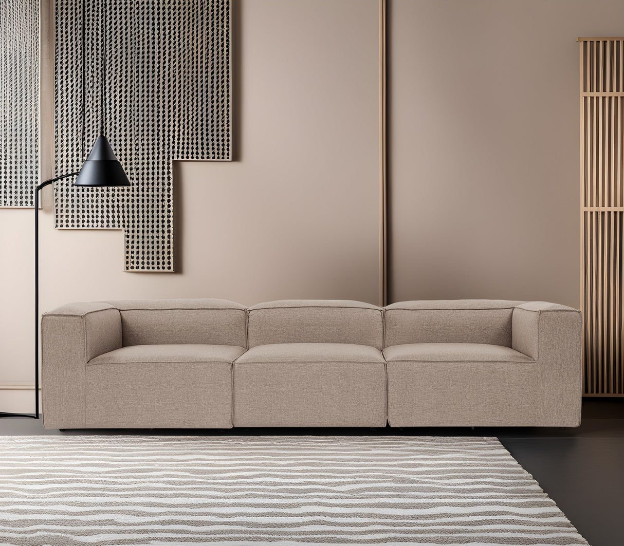 Canapea fixă Fora, Diverse culori, Diverse configurații, Diverse dimensiuni - Maro - 297x105x66 cm - 3 locuri | SKU: 560ARE2158 | Canapea fixă Fora, varianta Maro - 297x105x66 cm - 3 locuri, produs pentru amenajarea locuinței, disponibil online în România la CasaMob