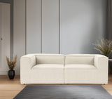 Canapea fixă 2 locuri Fora 2, Ecru, 214x105x66 cm