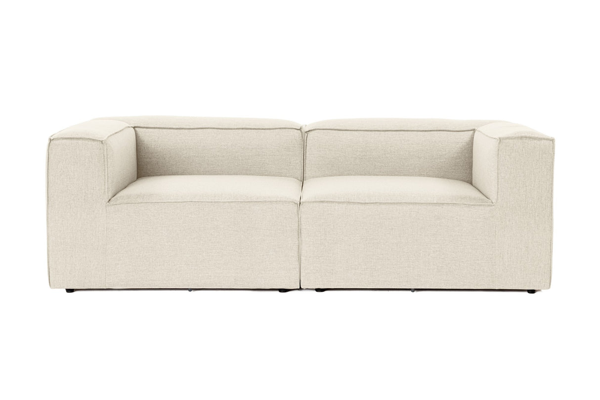 Canapea fixă 2 locuri Fora 2, Ecru, 214x105x66 cm