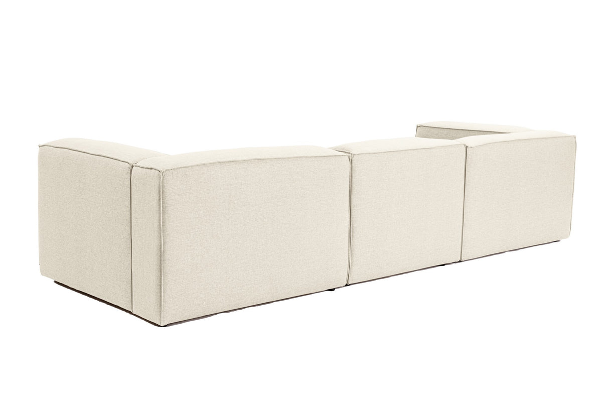 Canapea fixă 3 locuri Fora 3, Ecru, 297x105x66 cm