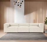 Canapea fixă 3 locuri Fora 3, Ecru, 297x105x66 cm