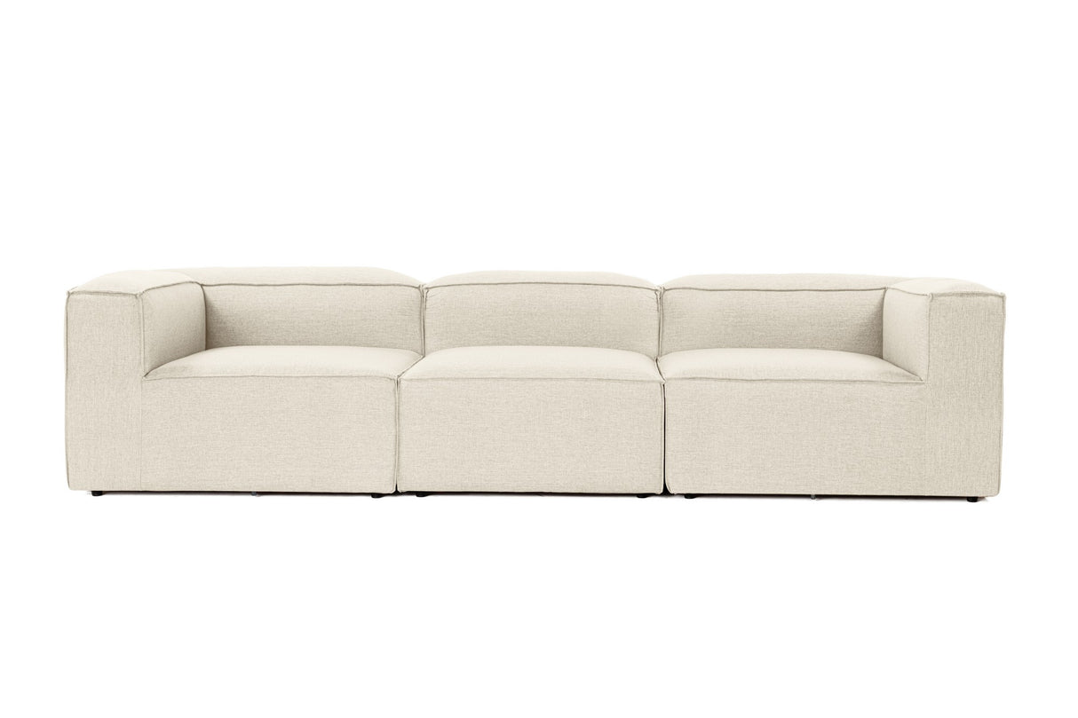 Canapea fixă 3 locuri Fora 3, Ecru, 297x105x66 cm