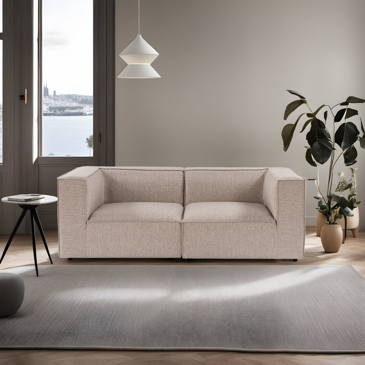 Canapea fixă 2 locuri Sora 2, Diverse culori - Sand beige | SKU: 560ARE2194 | Canapea fixă 2 locuri Sora 2, varianta Sand beige, produs pentru amenajarea locuinței, disponibil online în România la CasaMob