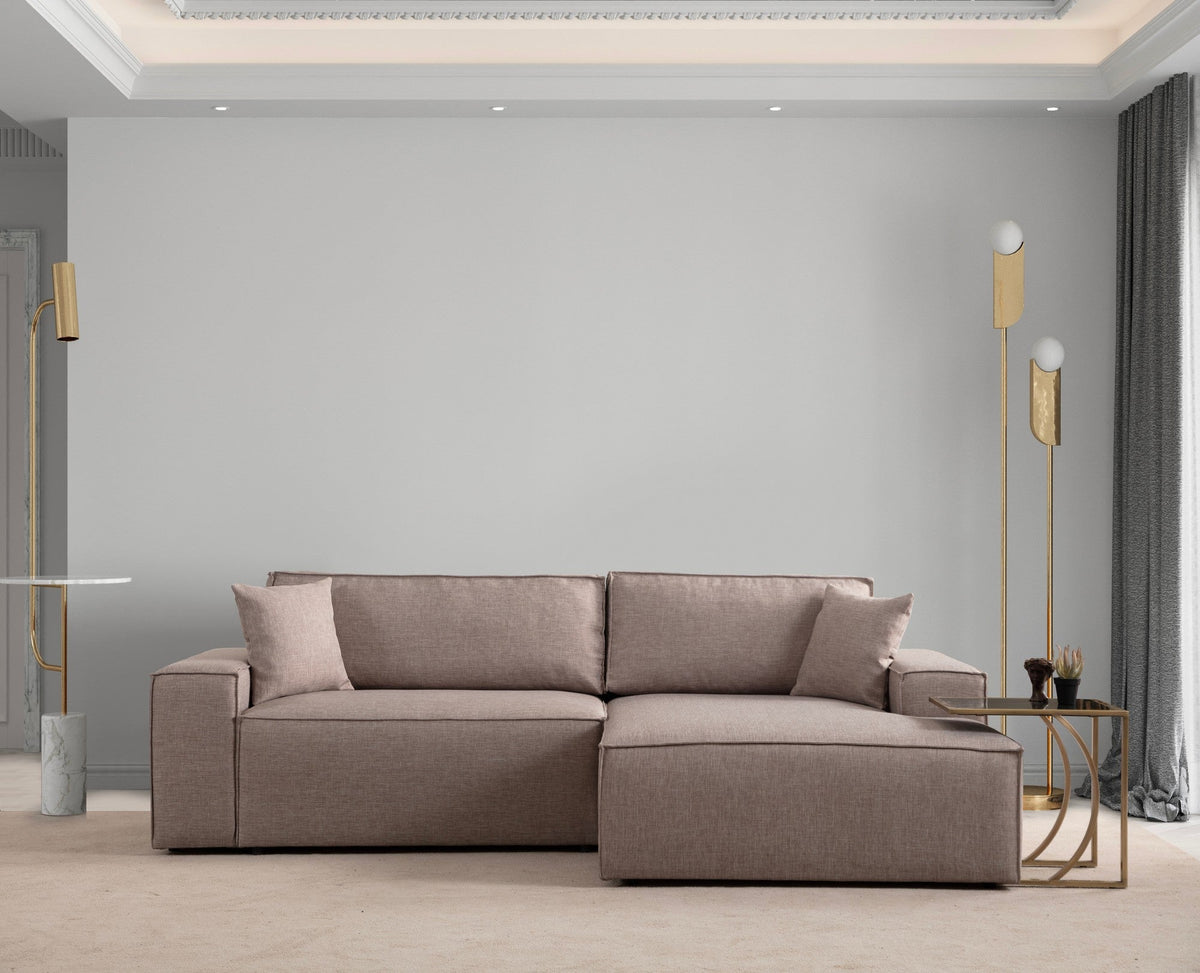Maro | SKU: 560ARE2215 | Canapea extensibilă de colț Pırlo, Dreapta, 260x170x78 cm, varianta Maro, produs pentru amenajarea locuinței, disponibil online în România la CasaMob