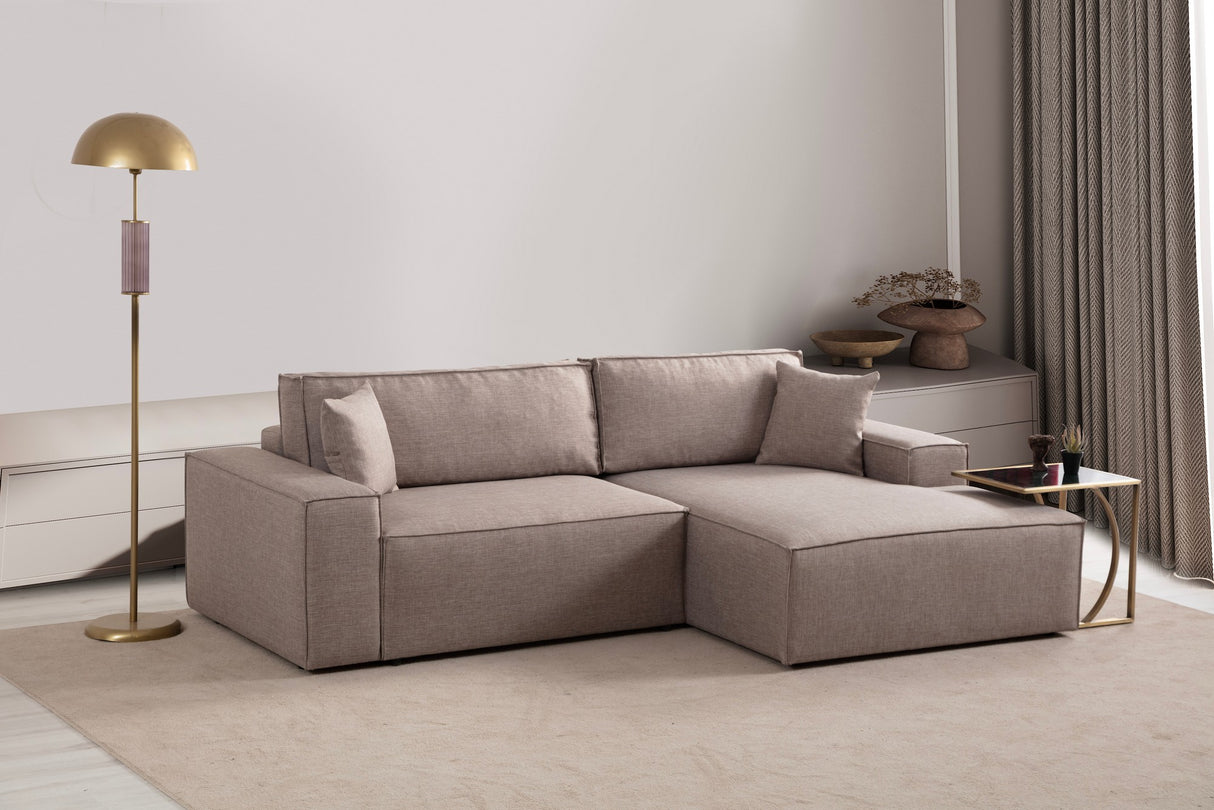 Canapea extensibilă de colț Pırlo, Dreapta, Diverse culori, 260x170x78 cm - Maro | SKU: 560ARE2215 | Canapea extensibilă de colț Pırlo, Dreapta, 260x170x78 cm, varianta Maro, produs pentru amenajarea locuinței, disponibil online în România la CasaMob