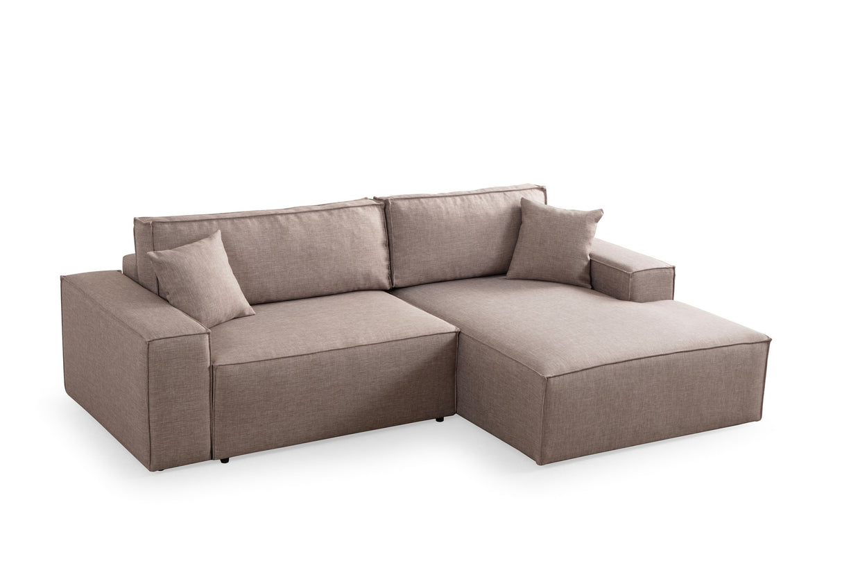 Canapea extensibilă de colț Pırlo, Dreapta, Diverse culori, 260x170x78 cm - Maro | SKU: 560ARE2215 | Canapea extensibilă de colț Pırlo, Dreapta, 260x170x78 cm, varianta Maro, produs pentru amenajarea locuinței, disponibil online în România la CasaMob