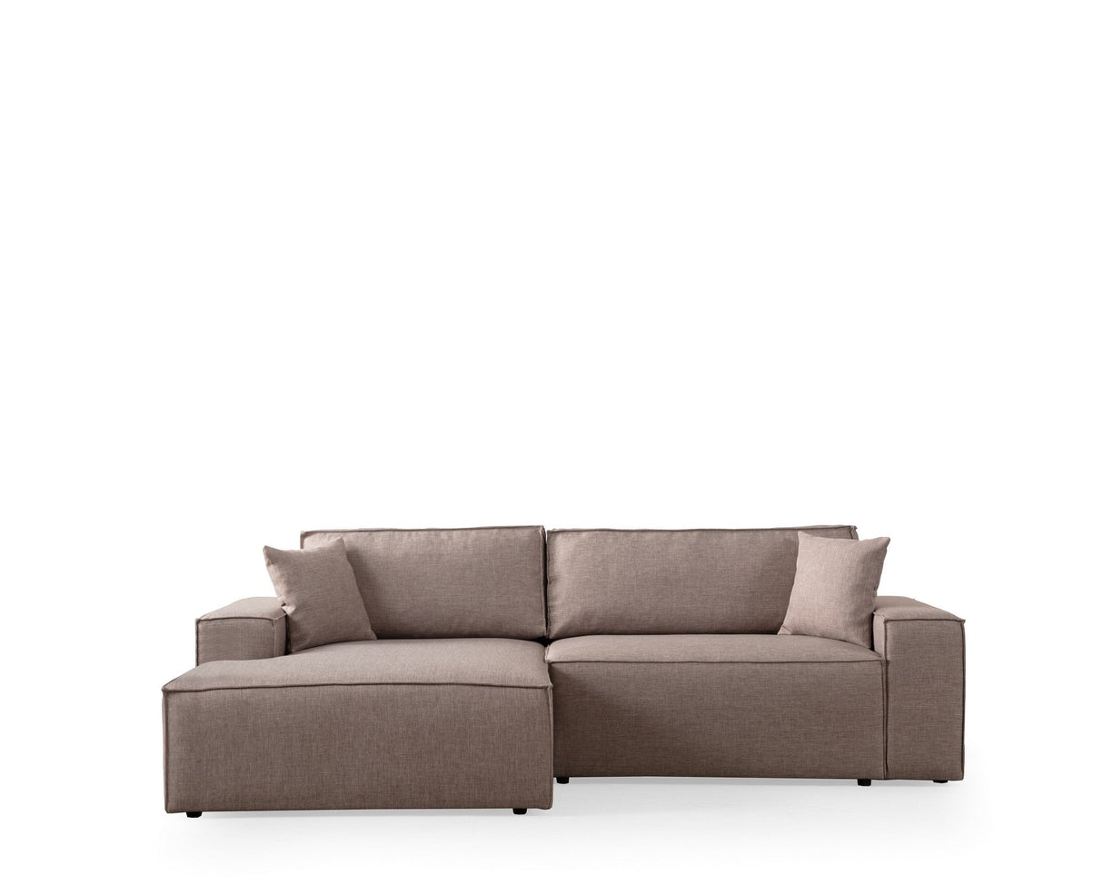 Canapea extensibilă de colț Pırlo, Stânga, Diverse culori, 260x170x78 cm - Maro | SKU: 560ARE2216 | Canapea extensibilă de colț Pırlo, Stânga, 260x170x78 cm, varianta Maro, produs pentru amenajarea locuinței, disponibil online în România la CasaMob
