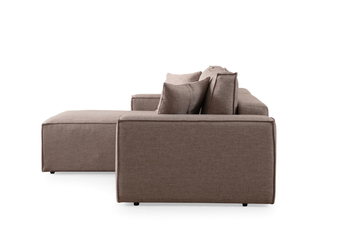 Canapea extensibilă de colț Pırlo, Stânga, Diverse culori, 260x170x78 cm - Maro | SKU: 560ARE2216 | Canapea extensibilă de colț Pırlo, Stânga, 260x170x78 cm, varianta Maro, produs pentru amenajarea locuinței, disponibil online în România la CasaMob