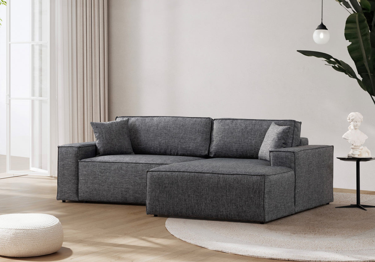 Canapea extensibilă de colț Pırlo, Dreapta, Diverse culori, 260x170x78 cm - Gri închis | SKU: 560ARE2217 | Canapea extensibilă de colț Pırlo, Dreapta, 260x170x78 cm, varianta Gri închis, produs pentru amenajarea locuinței, disponibil online în România la CasaMob