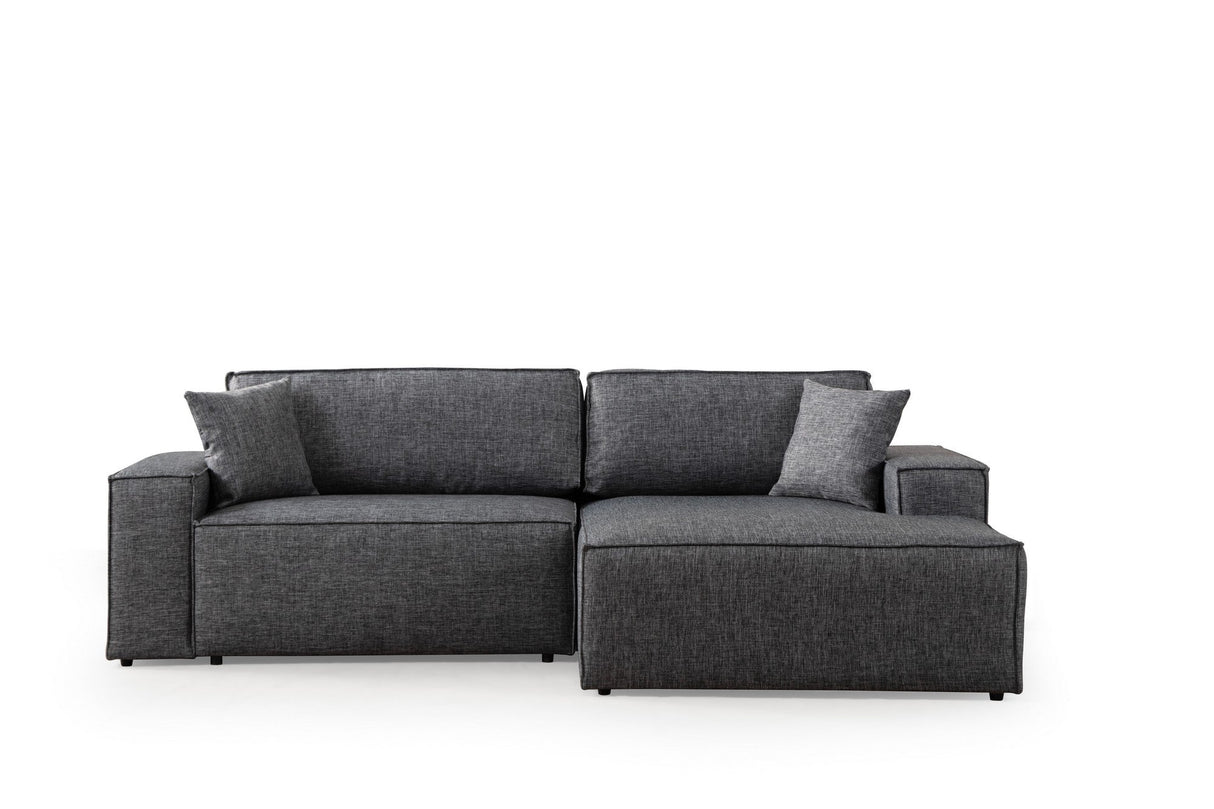 Canapea extensibilă de colț Pırlo, Dreapta, Diverse culori, 260x170x78 cm - Gri închis | SKU: 560ARE2217 | Canapea extensibilă de colț Pırlo, Dreapta, 260x170x78 cm, varianta Gri închis, produs pentru amenajarea locuinței, disponibil online în România la CasaMob