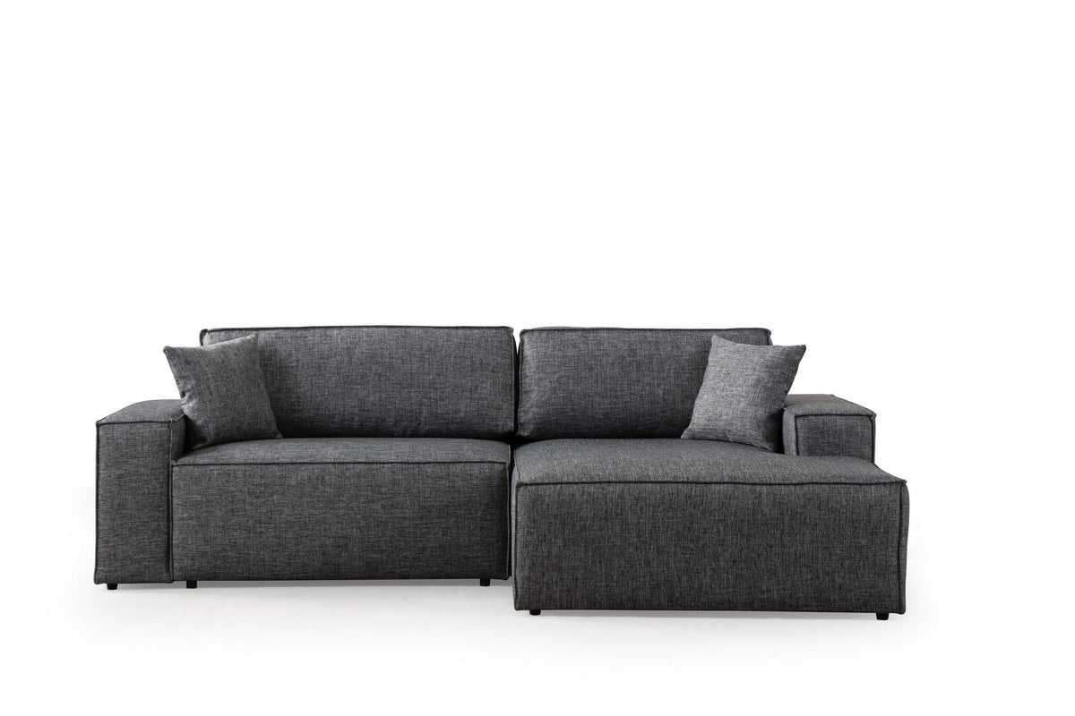 Gri închis | SKU: 560ARE2217 | Canapea extensibilă de colț Pırlo, Dreapta, 260x170x78 cm, varianta Gri închis, produs pentru amenajarea locuinței, disponibil online în România la CasaMob