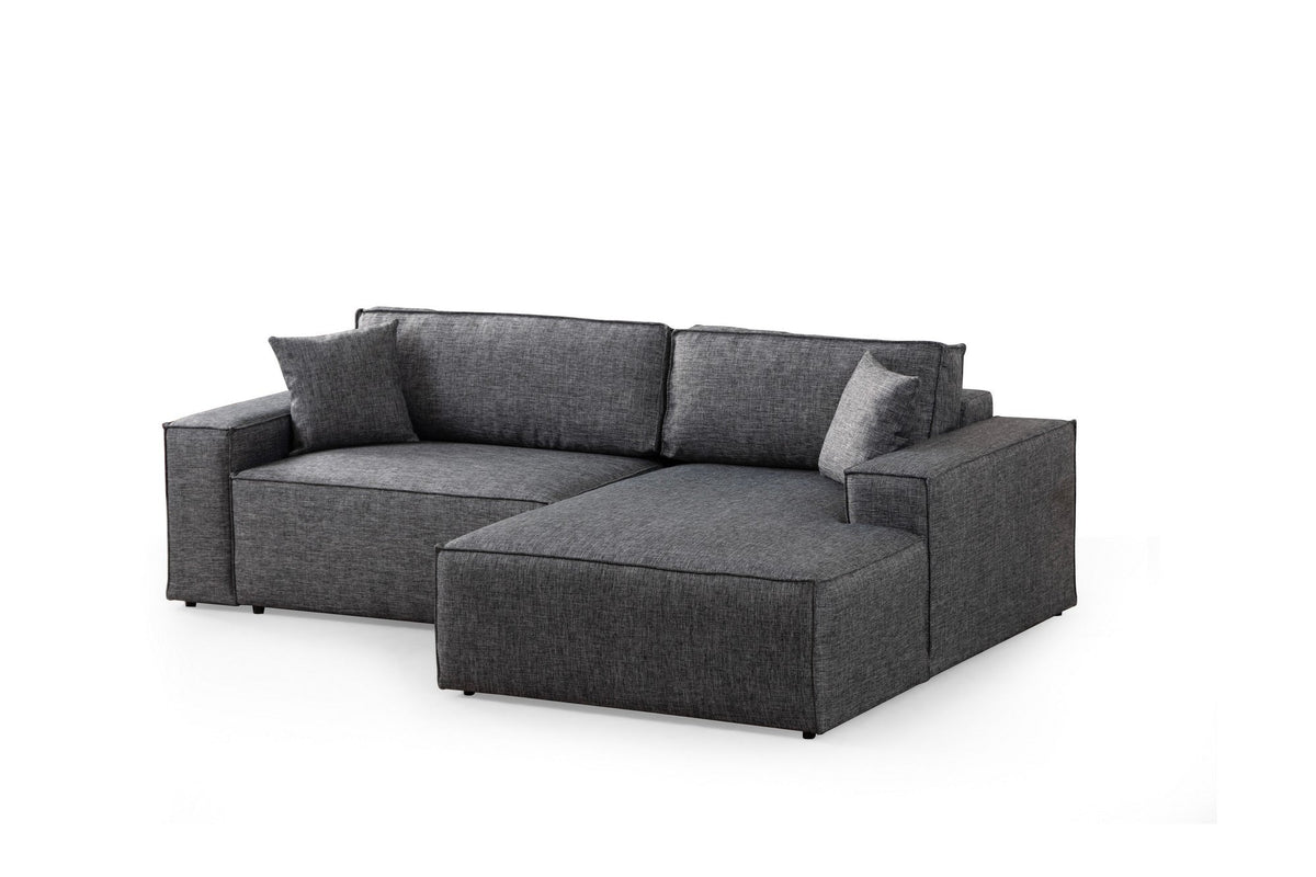 Gri închis | SKU: 560ARE2217 | Canapea extensibilă de colț Pırlo, Dreapta, 260x170x78 cm, varianta Gri închis, produs pentru amenajarea locuinței, disponibil online în România la CasaMob