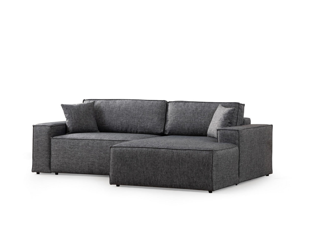 Canapea extensibilă de colț Pırlo, Dreapta, Diverse culori, 260x170x78 cm - Gri închis | SKU: 560ARE2217 | Canapea extensibilă de colț Pırlo, Dreapta, 260x170x78 cm, varianta Gri închis, produs pentru amenajarea locuinței, disponibil online în România la CasaMob