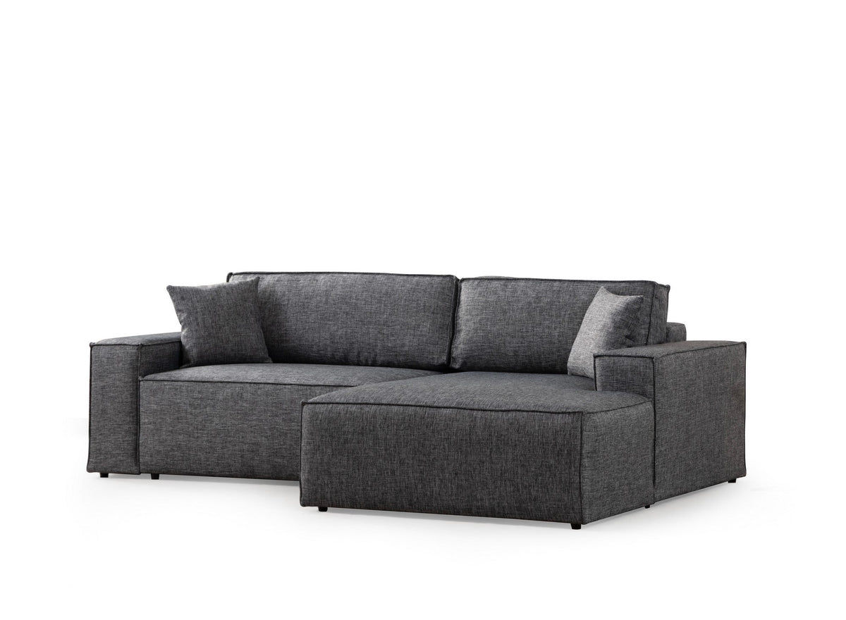 Gri închis | SKU: 560ARE2217 | Canapea extensibilă de colț Pırlo, Dreapta, 260x170x78 cm, varianta Gri închis, produs pentru amenajarea locuinței, disponibil online în România la CasaMob