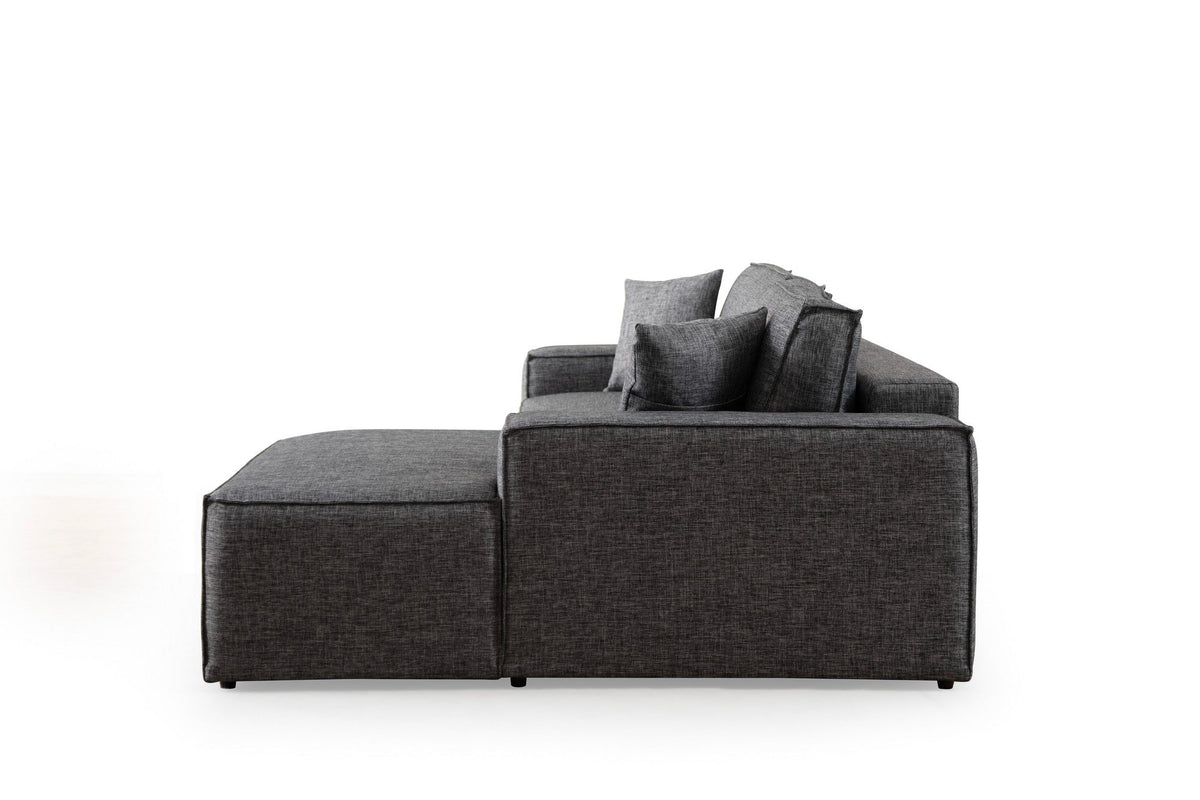 Gri închis | SKU: 560ARE2217 | Canapea extensibilă de colț Pırlo, Dreapta, 260x170x78 cm, varianta Gri închis, produs pentru amenajarea locuinței, disponibil online în România la CasaMob