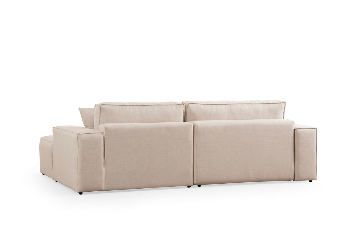 Ecru | SKU: 560ARE2219 | Canapea extensibilă de colț Pırlo, Dreapta, 260x170x78 cm, varianta Ecru, produs pentru amenajarea locuinței, disponibil online în România la CasaMob