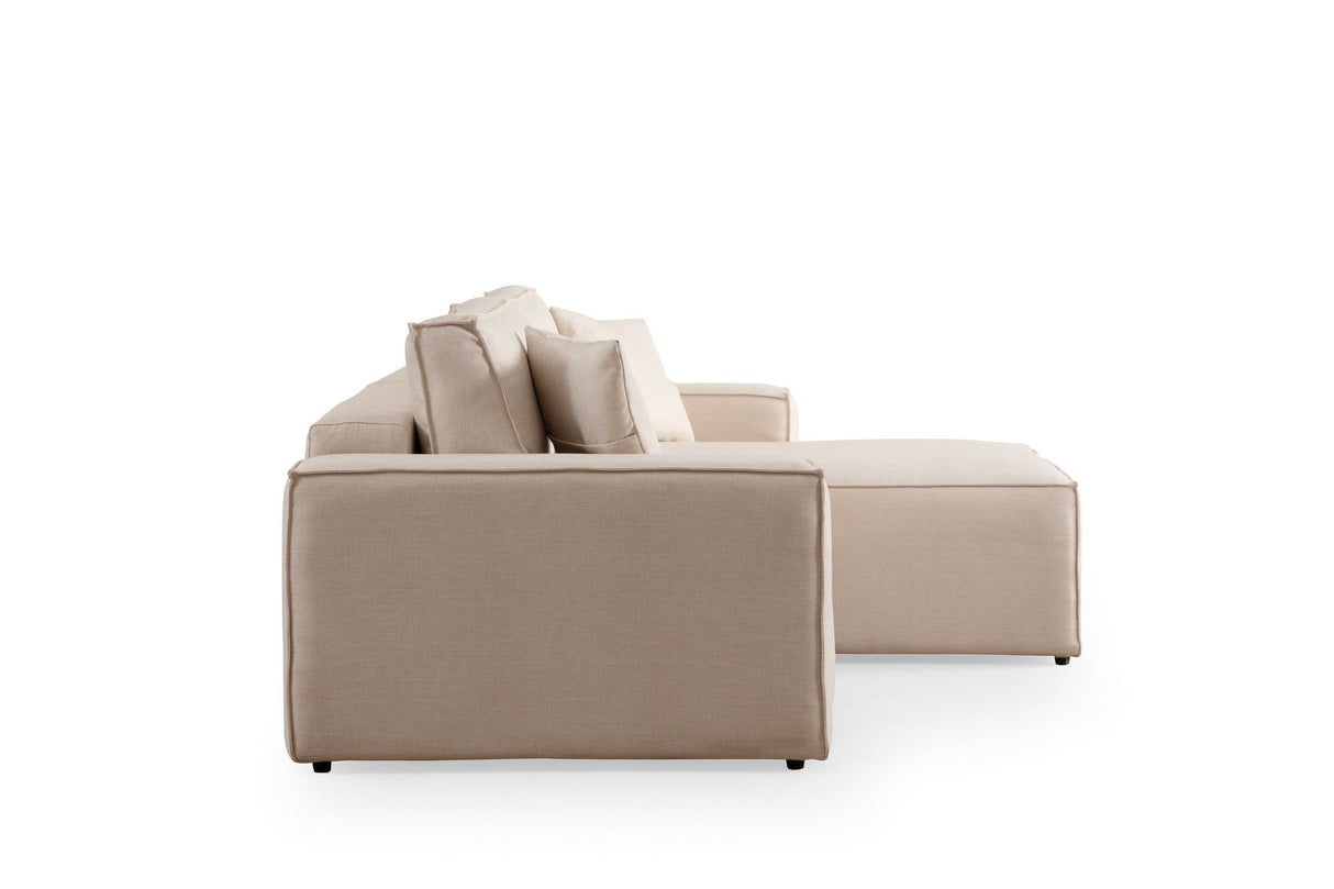 Canapea extensibilă de colț Pırlo, Dreapta, Diverse culori, 260x170x78 cm - Ecru | SKU: 560ARE2219 | Canapea extensibilă de colț Pırlo, Dreapta, 260x170x78 cm, varianta Ecru, produs pentru amenajarea locuinței, disponibil online în România la CasaMob