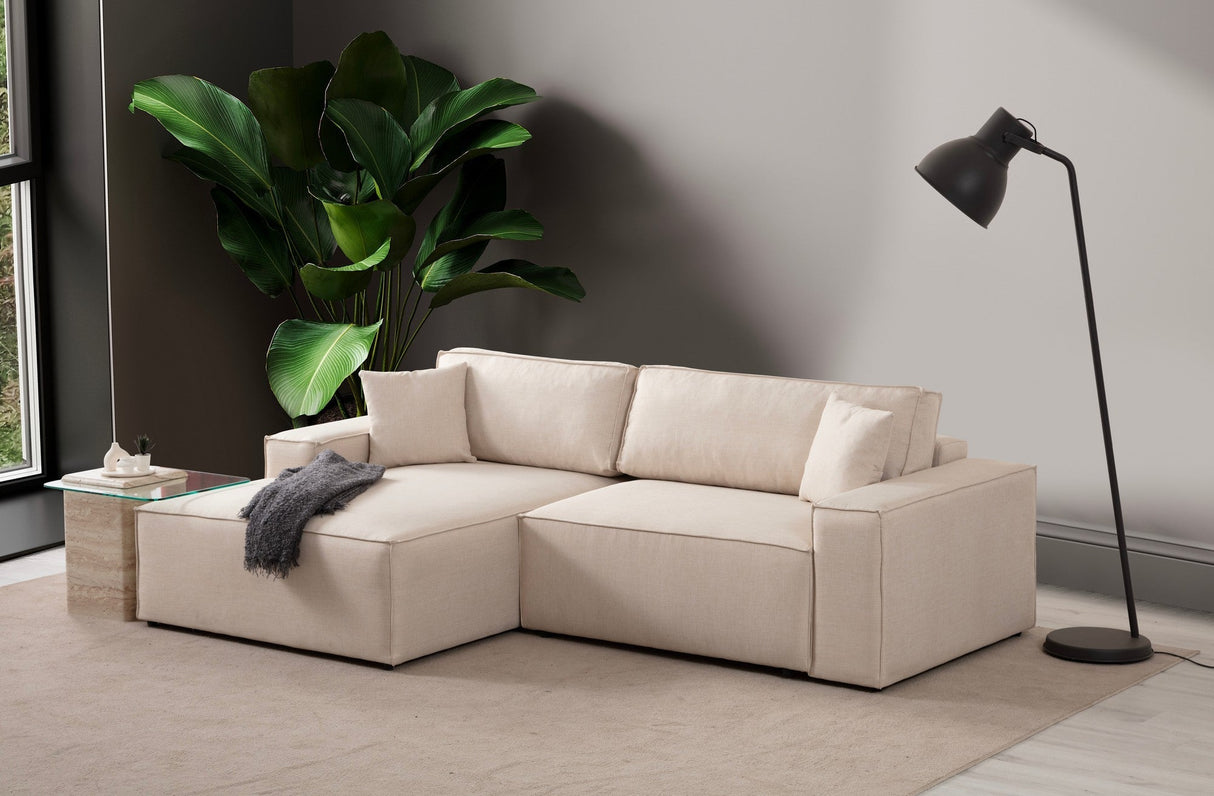 Canapea extensibilă de colț Pırlo, Stânga, Diverse culori, 260x170x78 cm - Ecru | SKU: 560ARE2220 | Canapea extensibilă de colț Pırlo, Stânga, 260x170x78 cm, varianta Ecru, produs pentru amenajarea locuinței, disponibil online în România la CasaMob