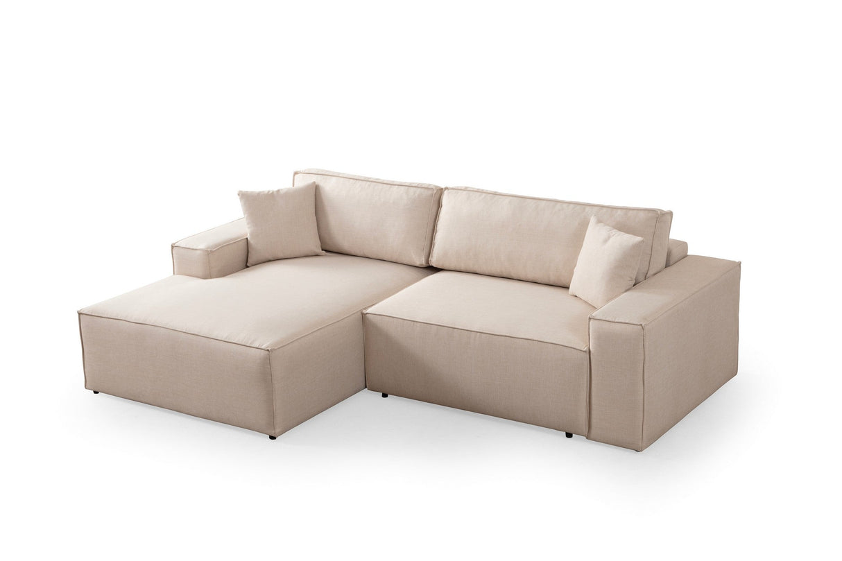 Canapea extensibilă de colț Pırlo, Stânga, Diverse culori, 260x170x78 cm - Ecru | SKU: 560ARE2220 | Canapea extensibilă de colț Pırlo, Stânga, 260x170x78 cm, varianta Ecru, produs pentru amenajarea locuinței, disponibil online în România la CasaMob