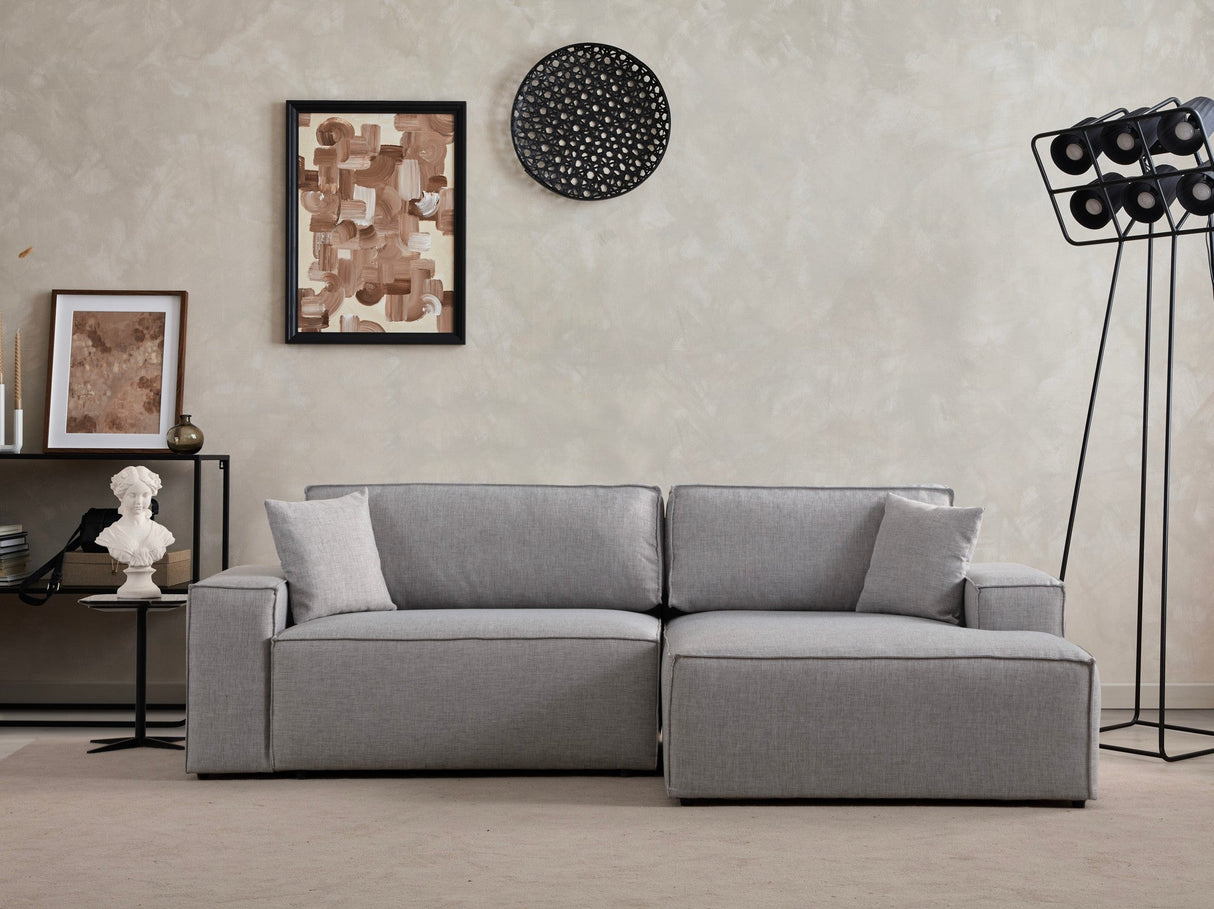 Canapea extensibilă de colț Pırlo, Dreapta, Diverse culori, 260x170x78 cm - Gri deschis | SKU: 560ARE2221 | Canapea extensibilă de colț Pırlo, Dreapta, 260x170x78 cm, varianta Gri deschis, produs pentru amenajarea locuinței, disponibil online în România la CasaMob
