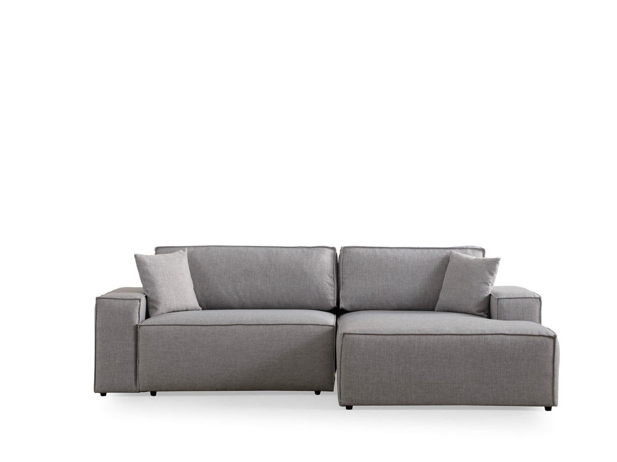 Canapea extensibilă de colț Pırlo, Dreapta, Diverse culori, 260x170x78 cm - Gri deschis | SKU: 560ARE2221 | Canapea extensibilă de colț Pırlo, Dreapta, 260x170x78 cm, varianta Gri deschis, produs pentru amenajarea locuinței, disponibil online în România la CasaMob