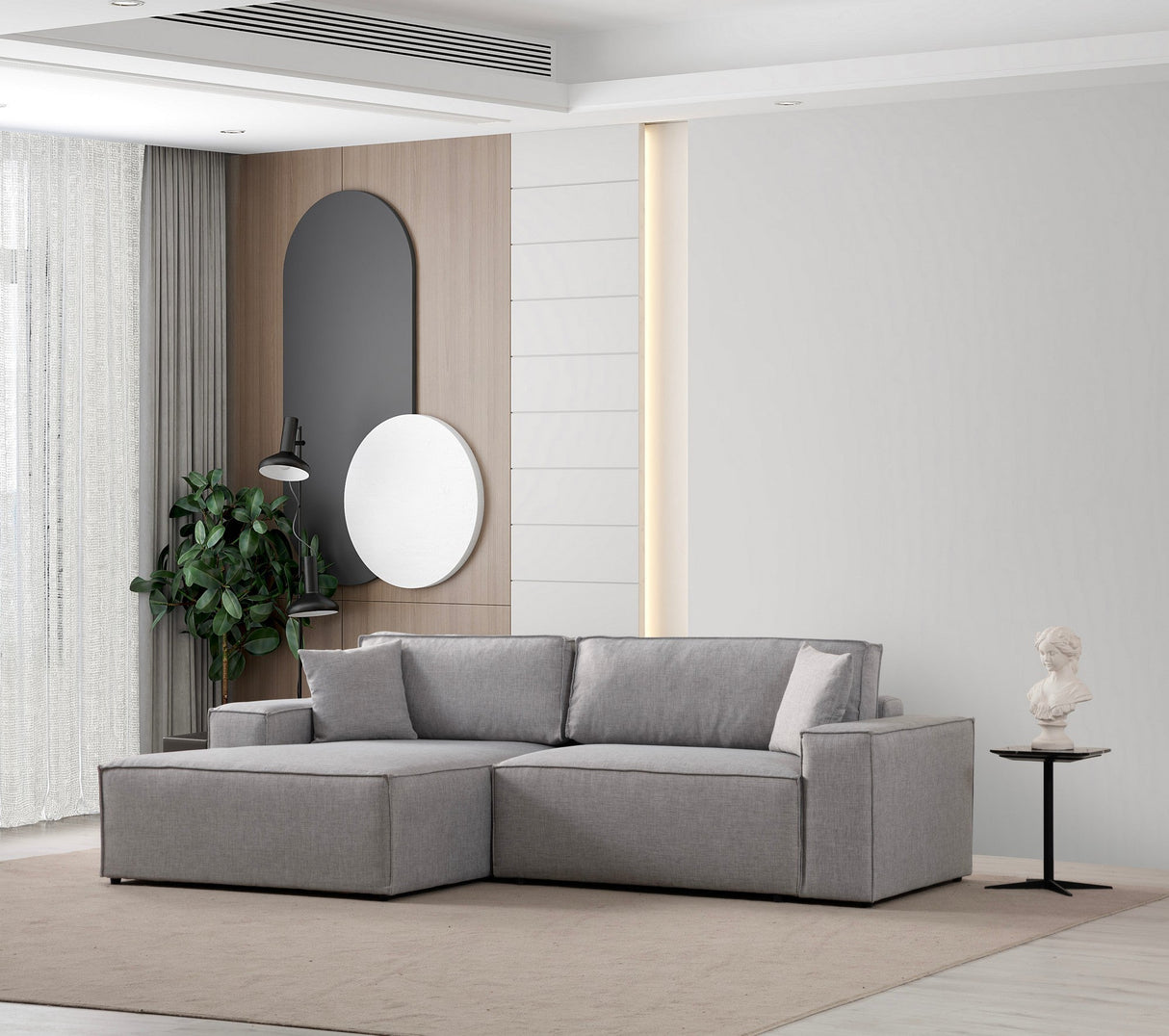 Canapea extensibilă de colț Pırlo, Stânga, Diverse culori, 260x170x78 cm - Gri deschis | SKU: 560ARE2222 | Canapea extensibilă de colț Pırlo, Stânga, 260x170x78 cm, varianta Gri deschis, produs pentru amenajarea locuinței, disponibil online în România la CasaMob