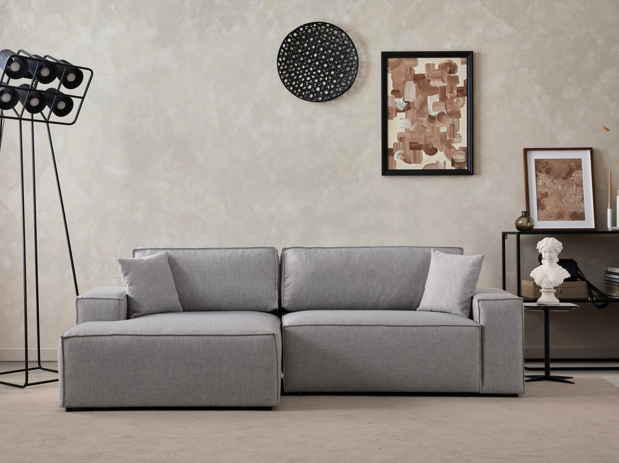 Canapea extensibilă de colț Pırlo, Stânga, Diverse culori, 260x170x78 cm - Gri deschis | SKU: 560ARE2222 | Canapea extensibilă de colț Pırlo, Stânga, 260x170x78 cm, varianta Gri deschis, produs pentru amenajarea locuinței, disponibil online în România la CasaMob