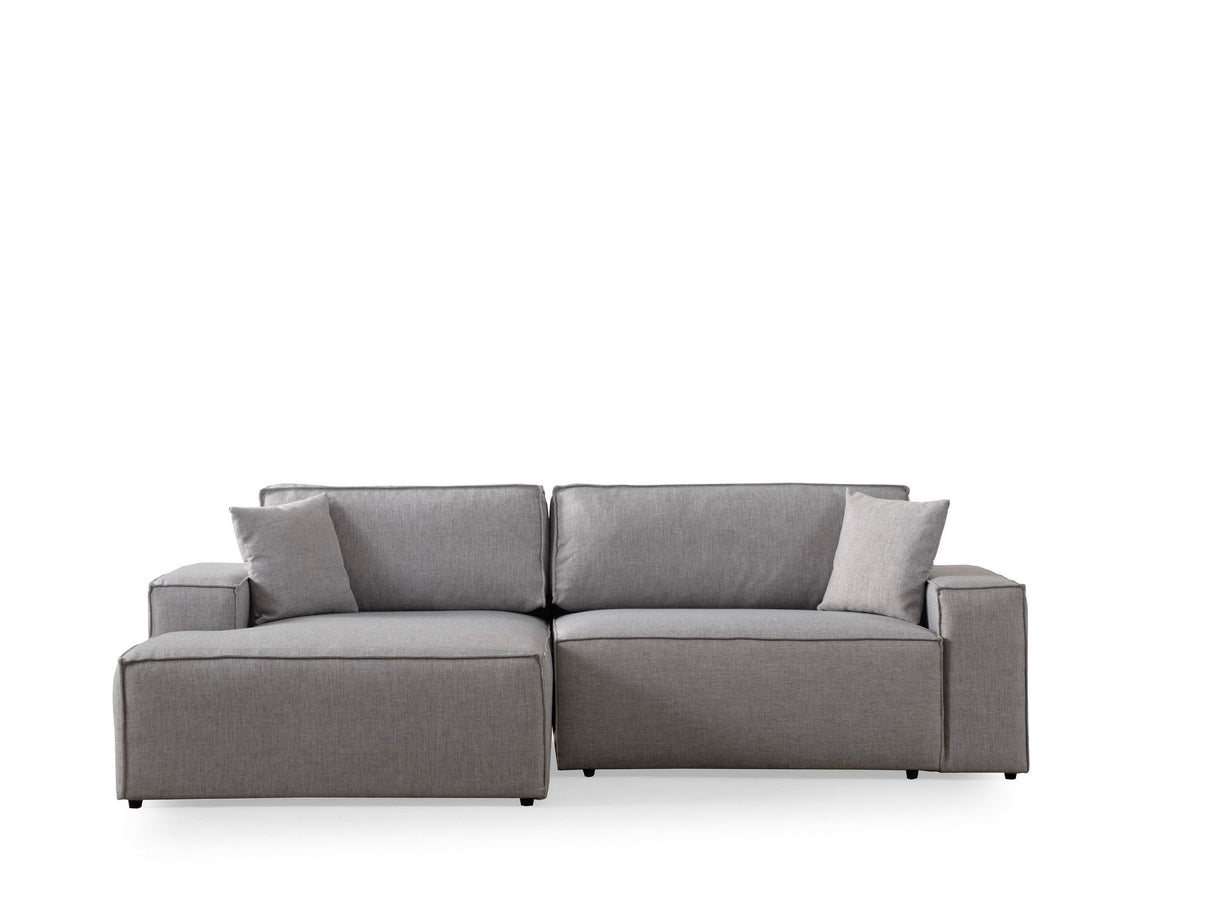 Canapea extensibilă de colț Pırlo, Stânga, Diverse culori, 260x170x78 cm - Gri deschis | SKU: 560ARE2222 | Canapea extensibilă de colț Pırlo, Stânga, 260x170x78 cm, varianta Gri deschis, produs pentru amenajarea locuinței, disponibil online în România la CasaMob