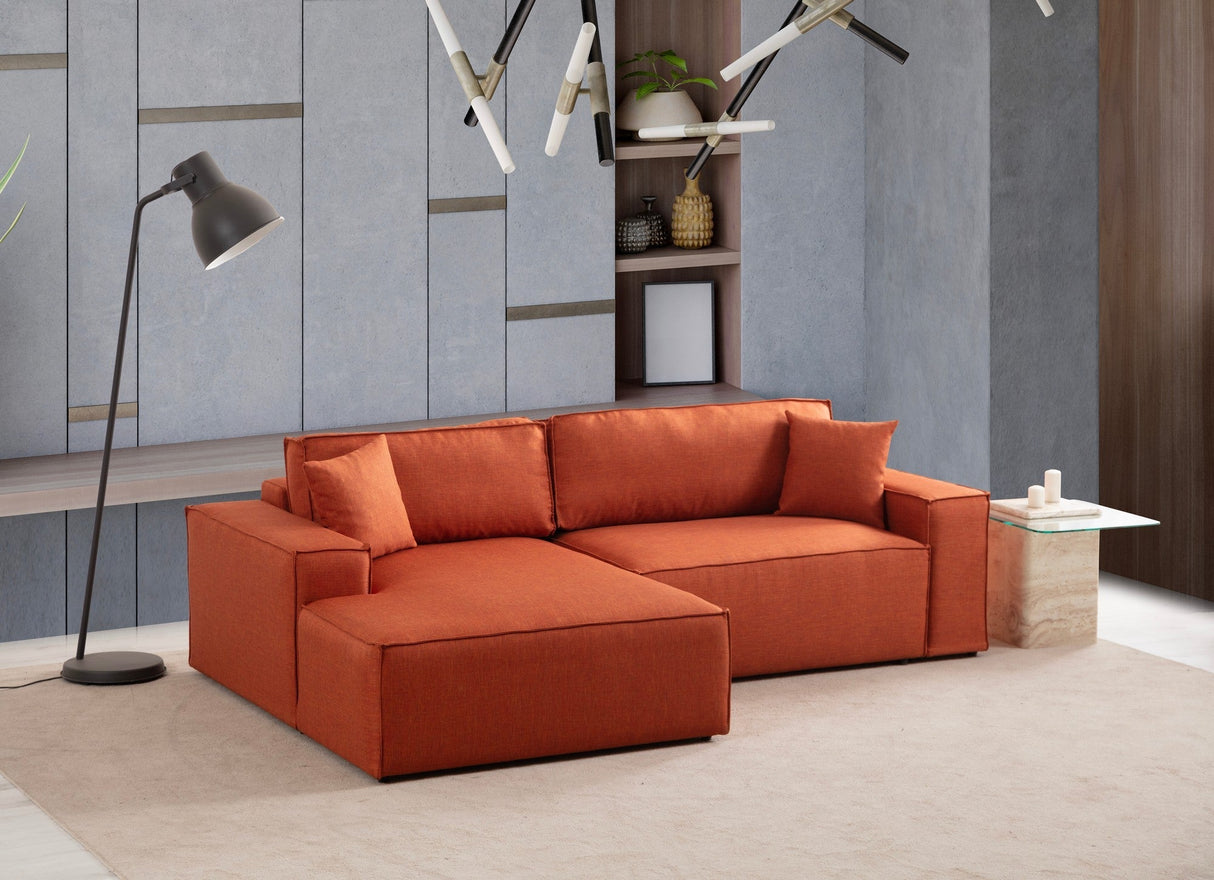 Canapea extensibilă de colț Pırlo, Stânga, Diverse culori, 260x170x78 cm - Portocaliu | SKU: 560ARE2224 | Canapea extensibilă de colț Pırlo, Stânga, 260x170x78 cm, varianta Portocaliu, produs pentru amenajarea locuinței, disponibil online în România la CasaMob