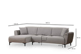 Canapea extensibilă Aren, Colț, Stânga, Diverse culori, 260x150 cm - Gri deschis | SKU: 560ARE2233 | Canapea extensibilă Aren, Colț, Stânga, 260x150 cm, varianta Gri deschis, produs pentru amenajarea locuinței, disponibil online în România la CasaMob