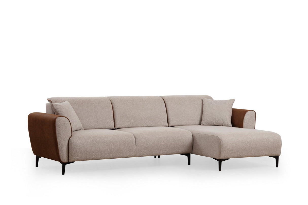 Canapea extensibilă Aren, Colț, Dreapta, Diverse culori, 260x150 cm - Bej - Scorțișoară | SKU: 560ARE2234 | Canapea extensibilă Aren, Colț, Dreapta, 260x150 cm, varianta Bej - Scorțișoară, produs pentru amenajarea locuinței, disponibil online în România la CasaMob