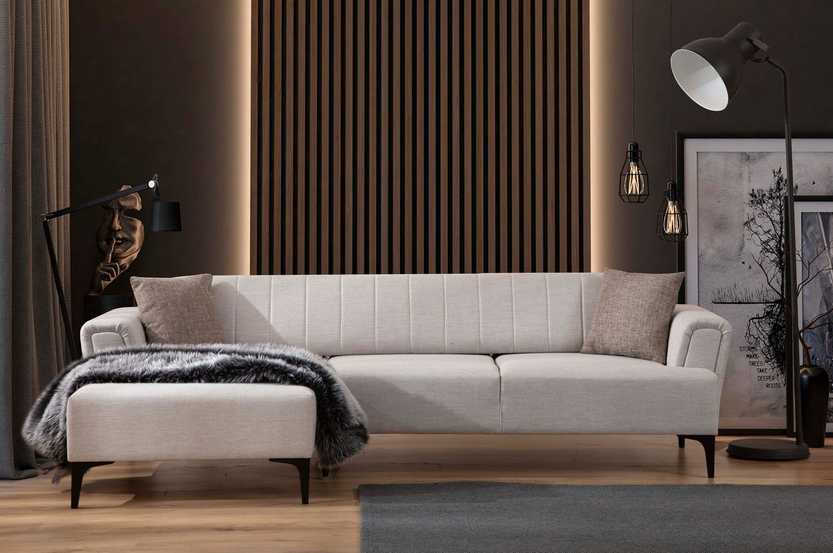 Canapea extensibilă Hamlet, Colț, Stânga, Diverse culori, 270x140 cm - Ecru | SKU: 560ARE2249 | Canapea extensibilă Hamlet, Colț, Stânga, 270x140 cm, varianta Ecru, produs pentru amenajarea locuinței, disponibil online în România la CasaMob