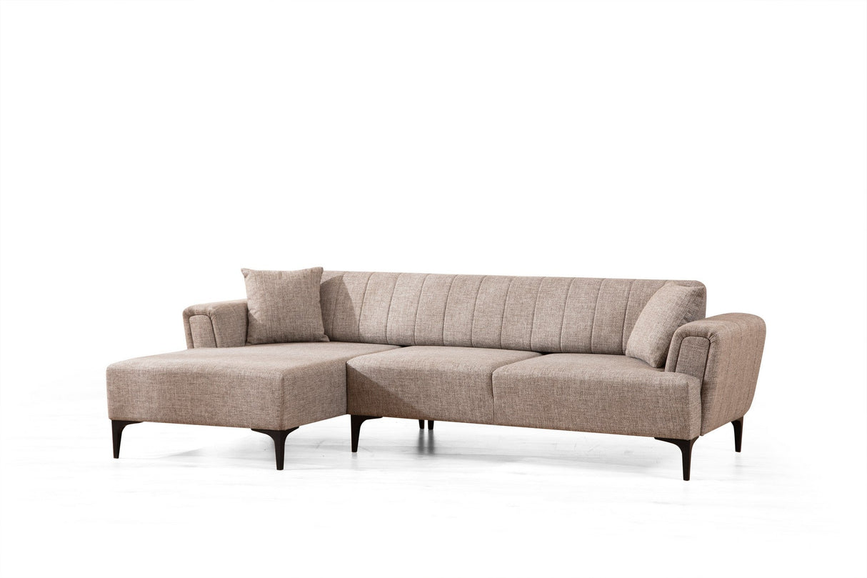 Canapea extensibilă Hamlet, Colț, Stânga, Diverse culori, 270x140 cm - Maro deschis | SKU: 560ARE2250 | Canapea extensibilă Hamlet, Colț, Stânga, 270x140 cm, varianta Maro deschis, produs pentru amenajarea locuinței, disponibil online în România la CasaMob