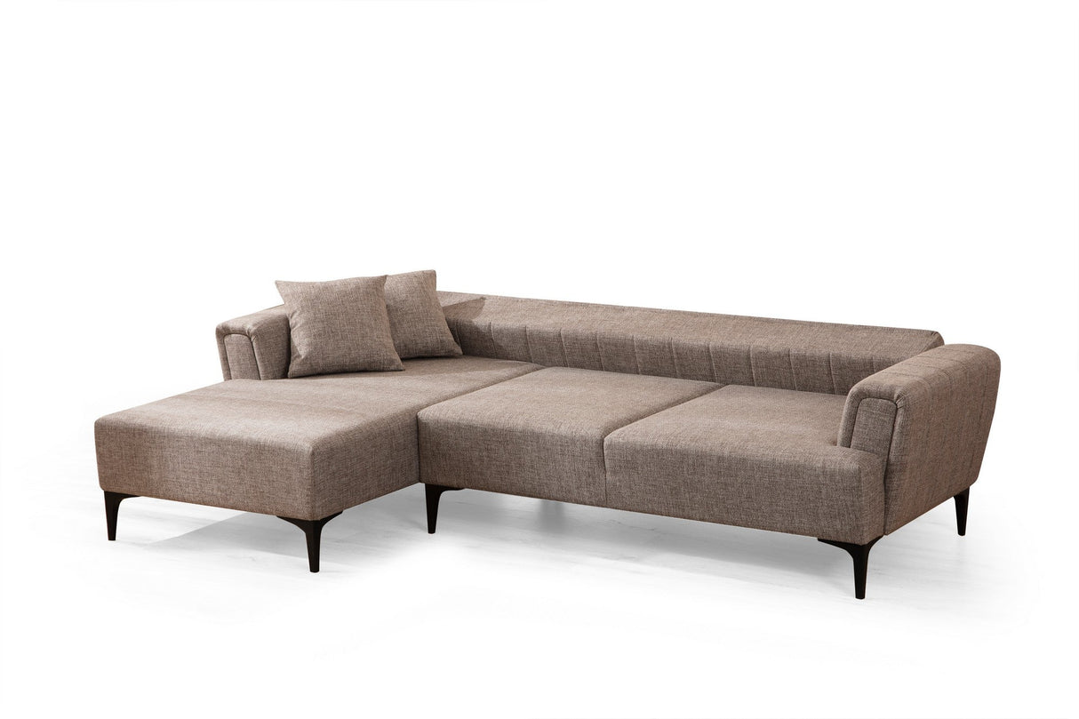Canapea extensibilă Hamlet, Colț, Stânga, Diverse culori, 270x140 cm - Maro deschis | SKU: 560ARE2250 | Canapea extensibilă Hamlet, Colț, Stânga, 270x140 cm, varianta Maro deschis, produs pentru amenajarea locuinței, disponibil online în România la CasaMob