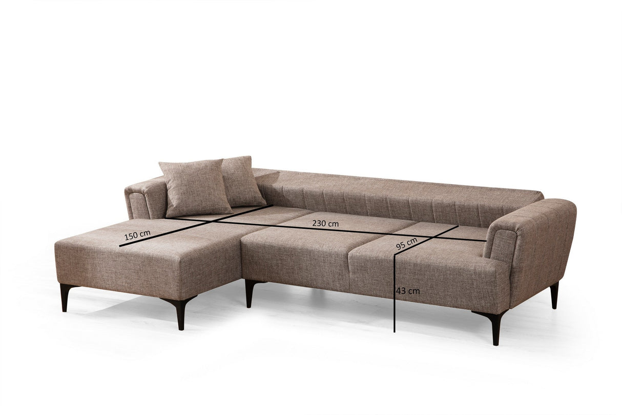 Canapea extensibilă Hamlet, Colț, Stânga, Diverse culori, 270x140 cm - Maro deschis | SKU: 560ARE2250 | Canapea extensibilă Hamlet, Colț, Stânga, 270x140 cm, varianta Maro deschis, produs pentru amenajarea locuinței, disponibil online în România la CasaMob