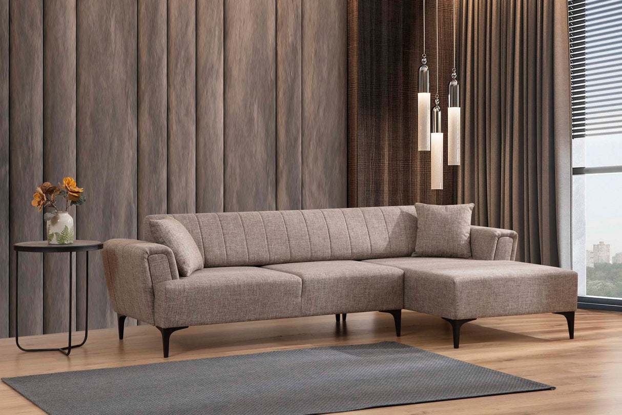 Canapea extensibilă Hamlet, Colț, 1 piesă, Dreapta, Diverse culori, 270x140 cm - Maro deschis | SKU: 560ARE2252 | Canapea extensibilă Hamlet, Colț, 1 piesă, Dreapta, 270x140 cm, varianta Maro deschis, produs pentru amenajarea locuinței, disponibil online în România la CasaMob