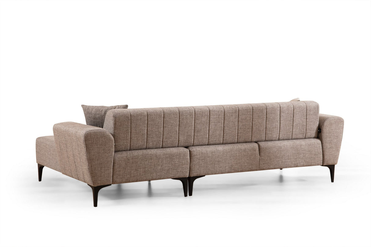 Canapea extensibilă Hamlet, Colț, 1 piesă, Dreapta, Diverse culori, 270x140 cm - Maro deschis | SKU: 560ARE2252 | Canapea extensibilă Hamlet, Colț, 1 piesă, Dreapta, 270x140 cm, varianta Maro deschis, produs pentru amenajarea locuinței, disponibil online în România la CasaMob
