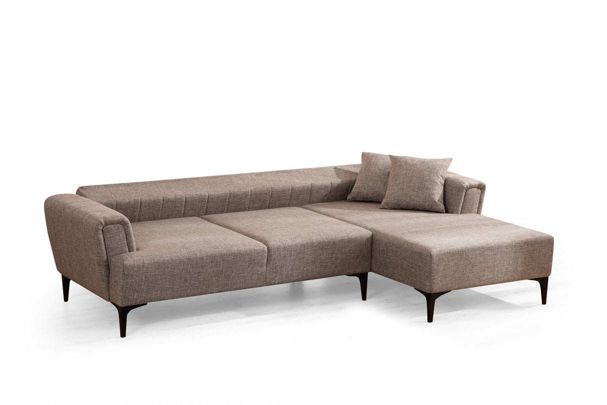 Canapea extensibilă Hamlet, Colț, 1 piesă, Dreapta, Diverse culori, 270x140 cm - Maro deschis | SKU: 560ARE2252 | Canapea extensibilă Hamlet, Colț, 1 piesă, Dreapta, 270x140 cm, varianta Maro deschis, produs pentru amenajarea locuinței, disponibil online în România la CasaMob
