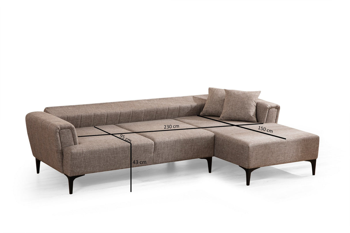 Canapea extensibilă Hamlet, Colț, 1 piesă, Dreapta, Diverse culori, 270x140 cm - Maro deschis | SKU: 560ARE2252 | Canapea extensibilă Hamlet, Colț, 1 piesă, Dreapta, 270x140 cm, varianta Maro deschis, produs pentru amenajarea locuinței, disponibil online în România la CasaMob